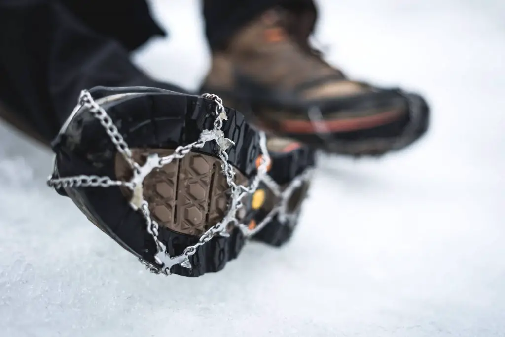 microspikes on hiking boots