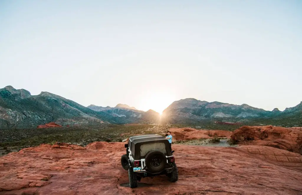 jeep on a mountain ridge