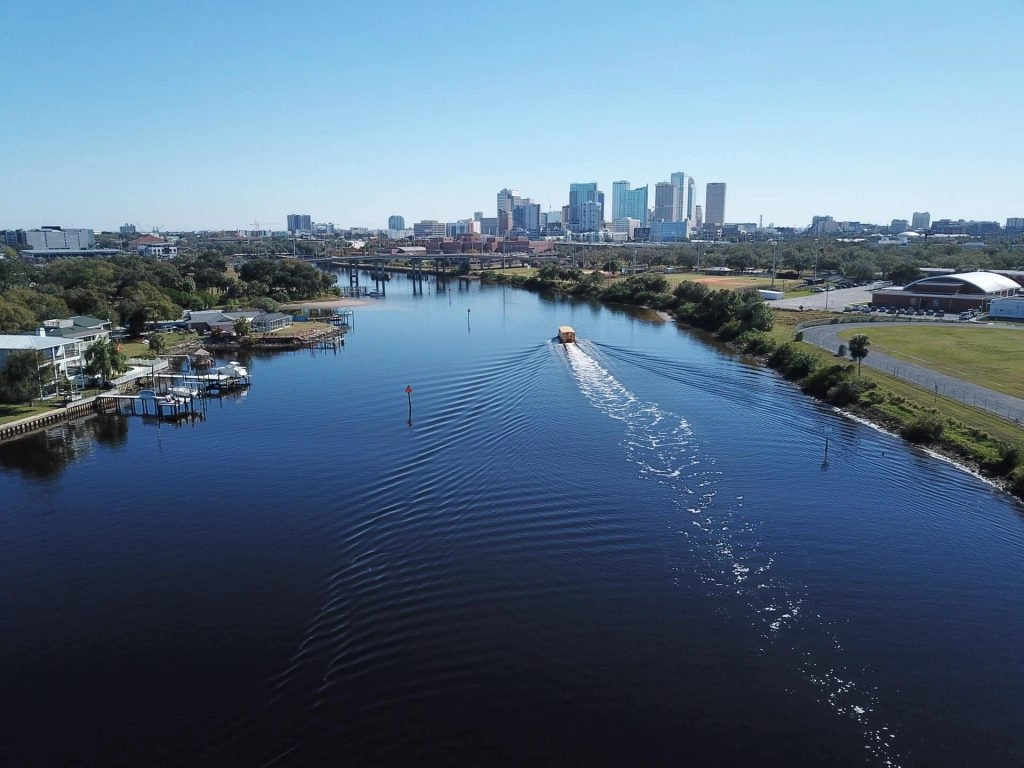 Aerial view of Tampa, FL Bay