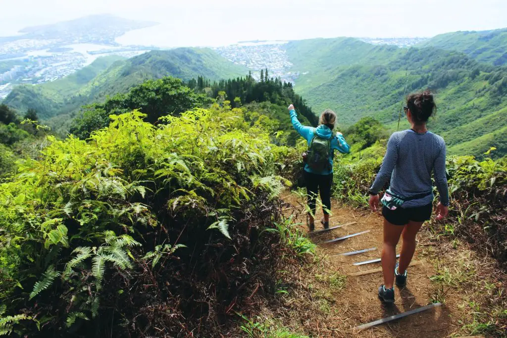 hikers on hawaii trail