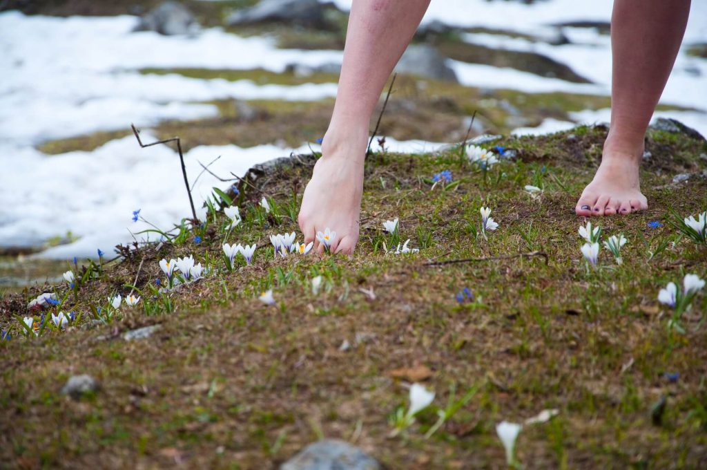 barefoot hiking