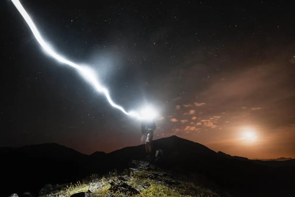 night hiking with headlamp