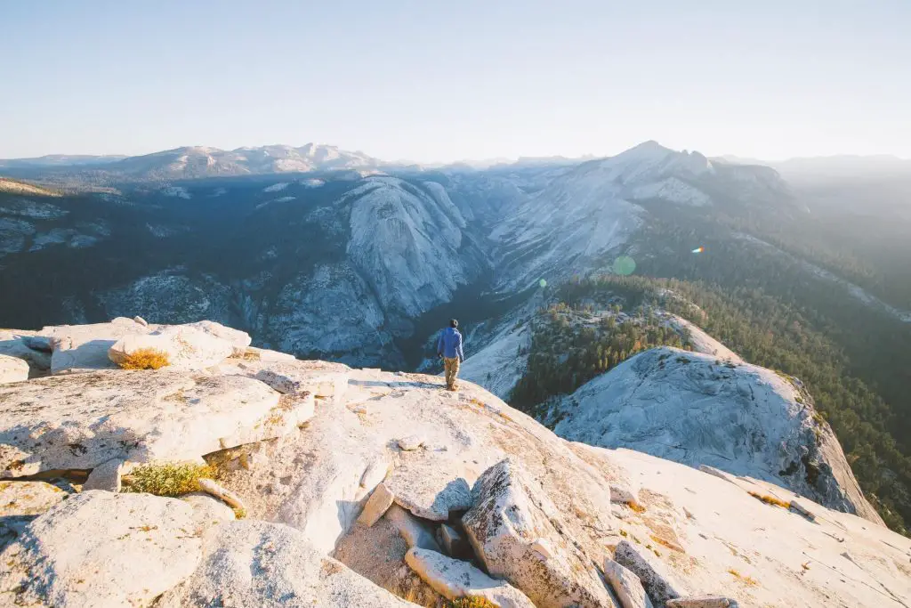 solo hiker in yosemite