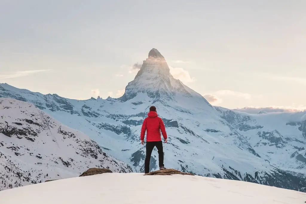 hiking alone in the snow