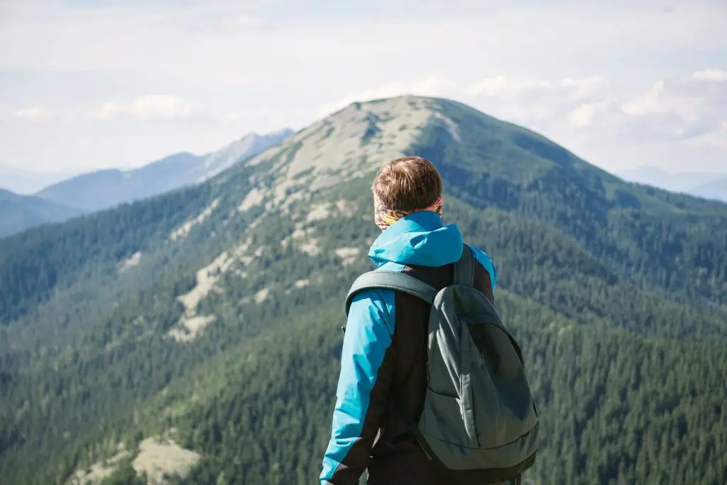 los angeles hiker looking at mountains