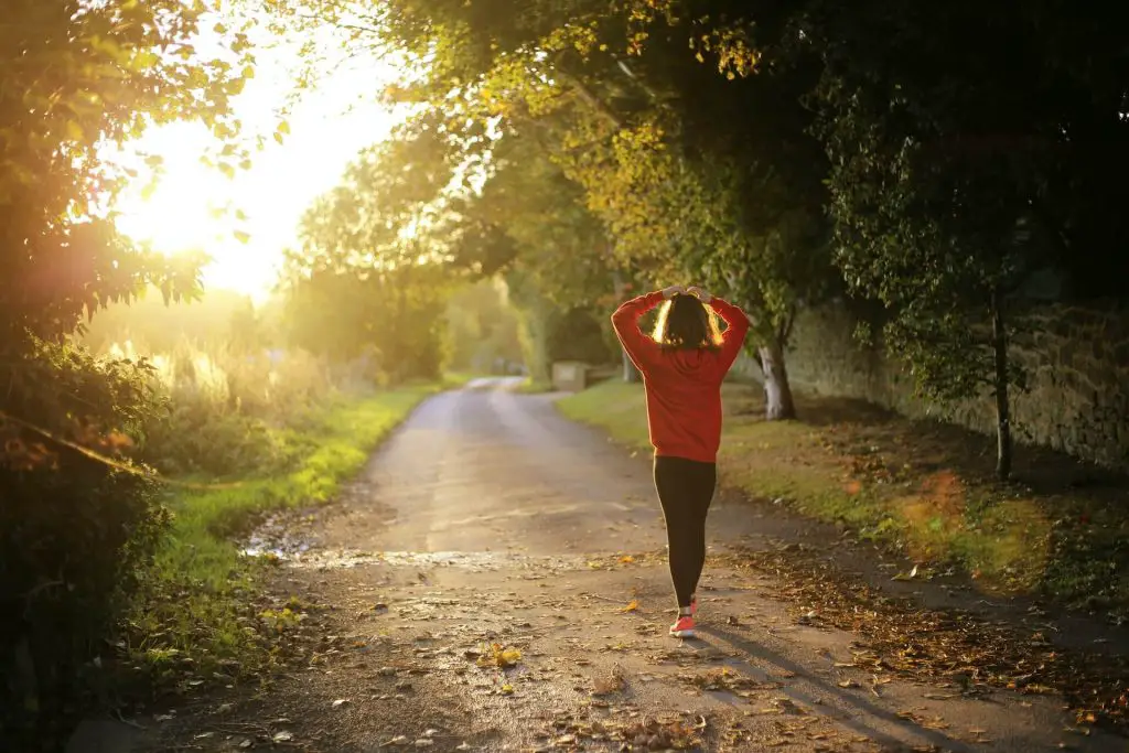 runner on hiking trail